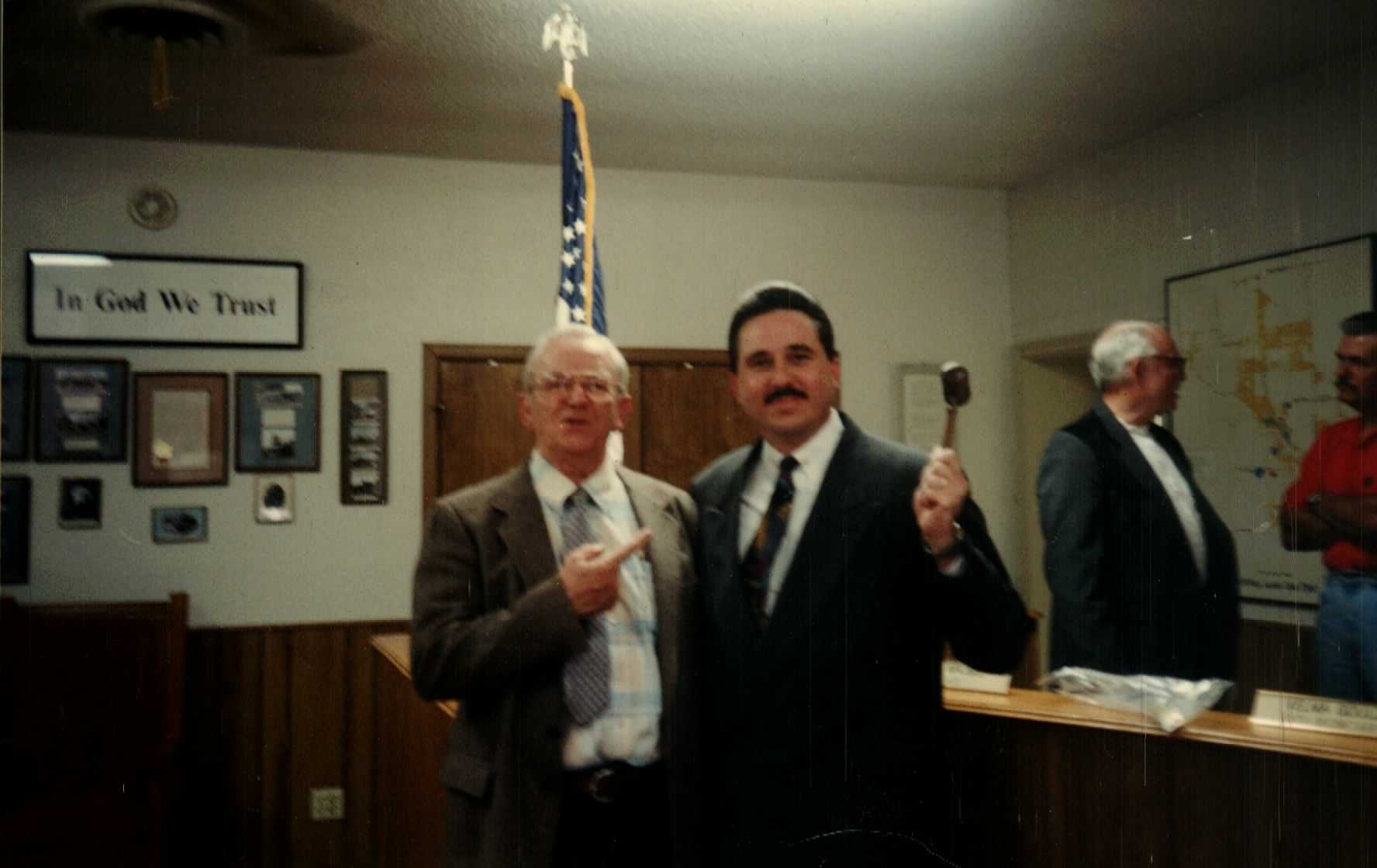 Leo Wrobel with the mayoral gavel